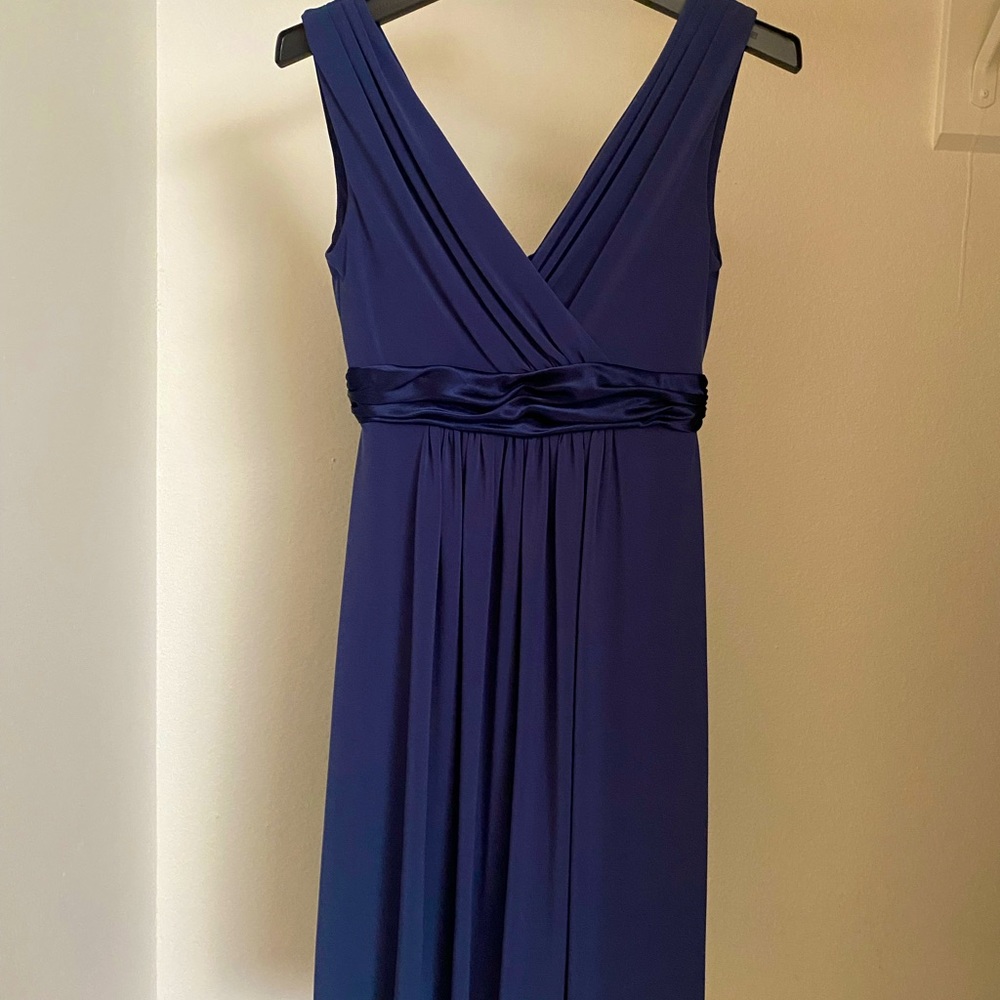 Sleeveless Jersey Dress with Charmeuse Waist Band